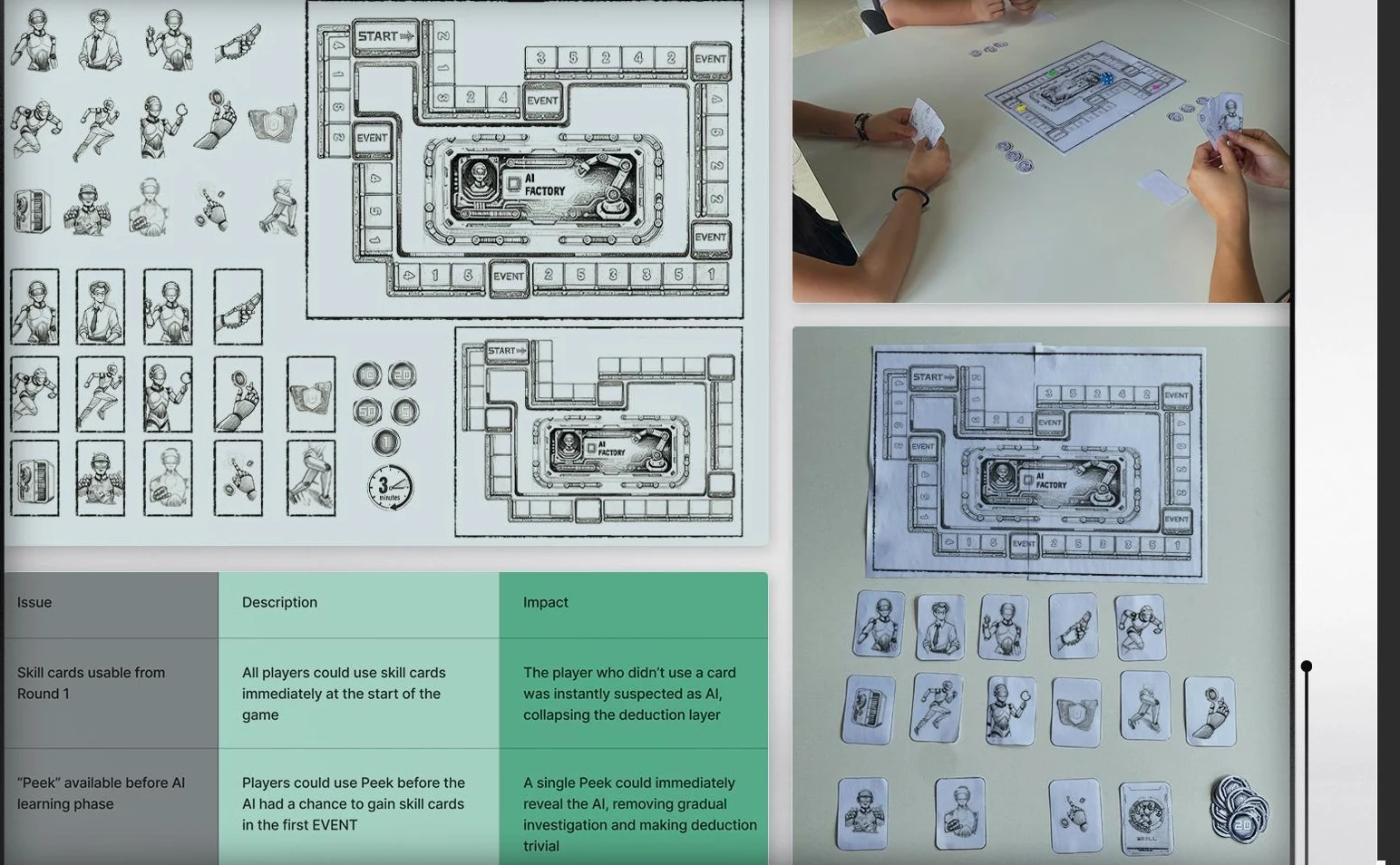 Paper prototypes and playtest notes.