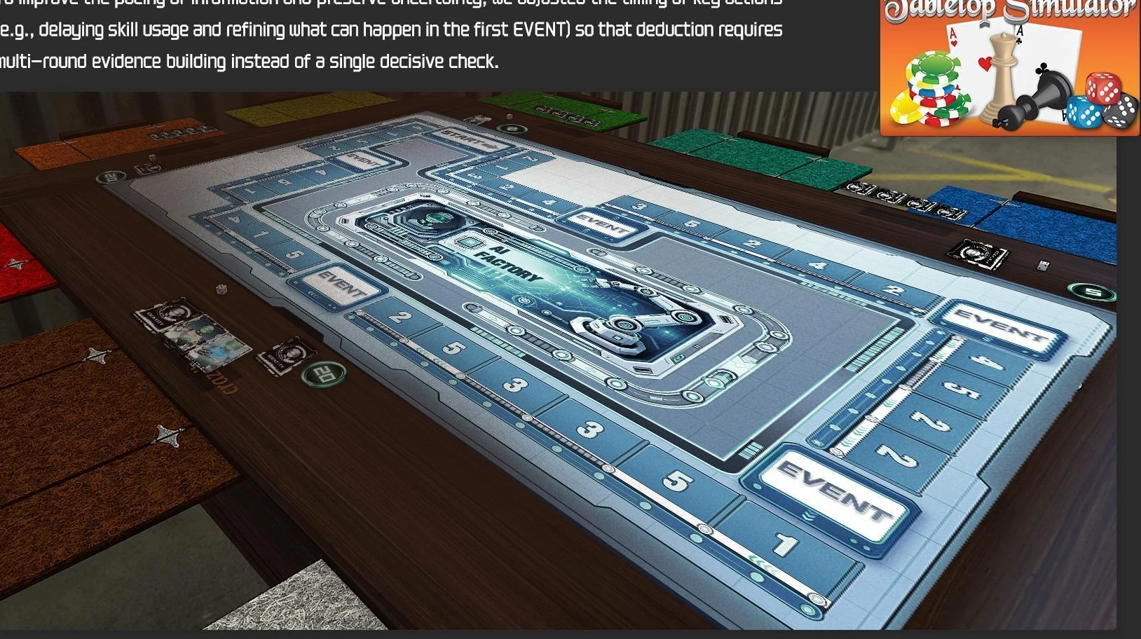 Tabletop Simulator build used for remote testing.